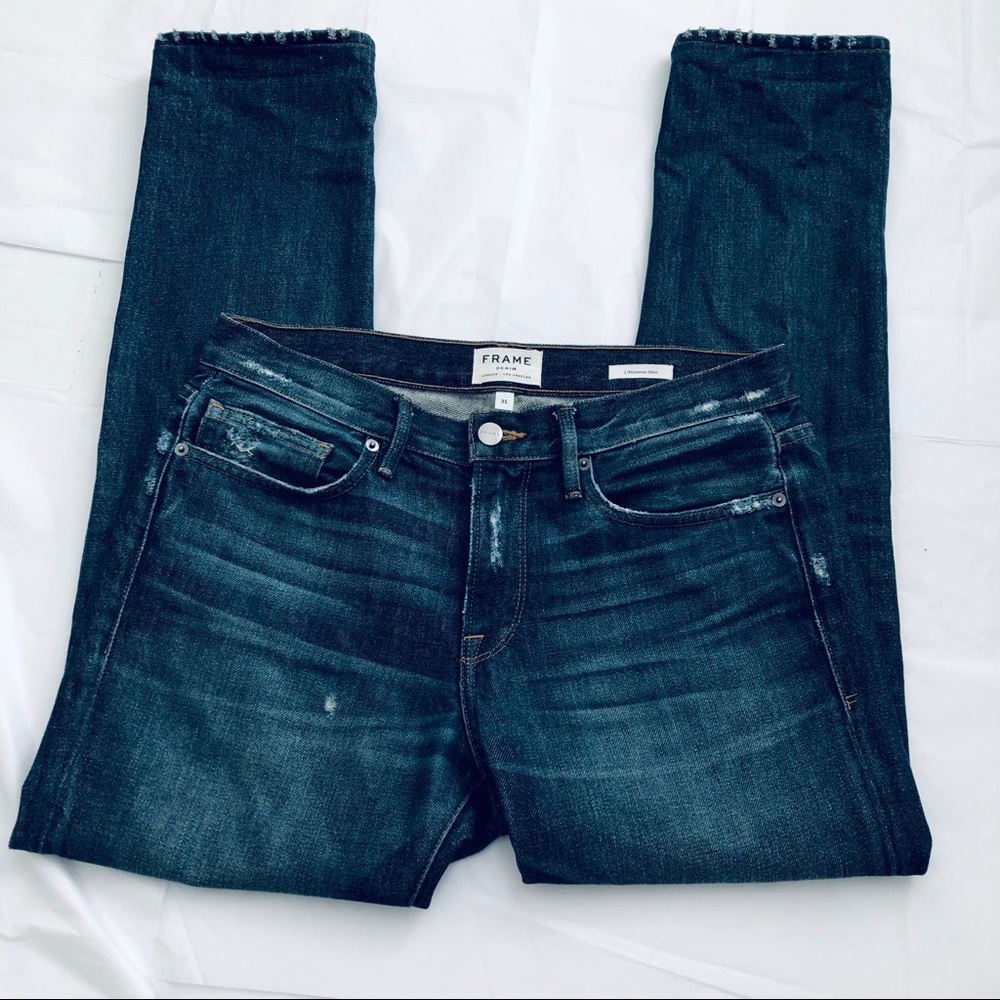 Men’s Frame Denim Dark Wash L’Homme Slim 31